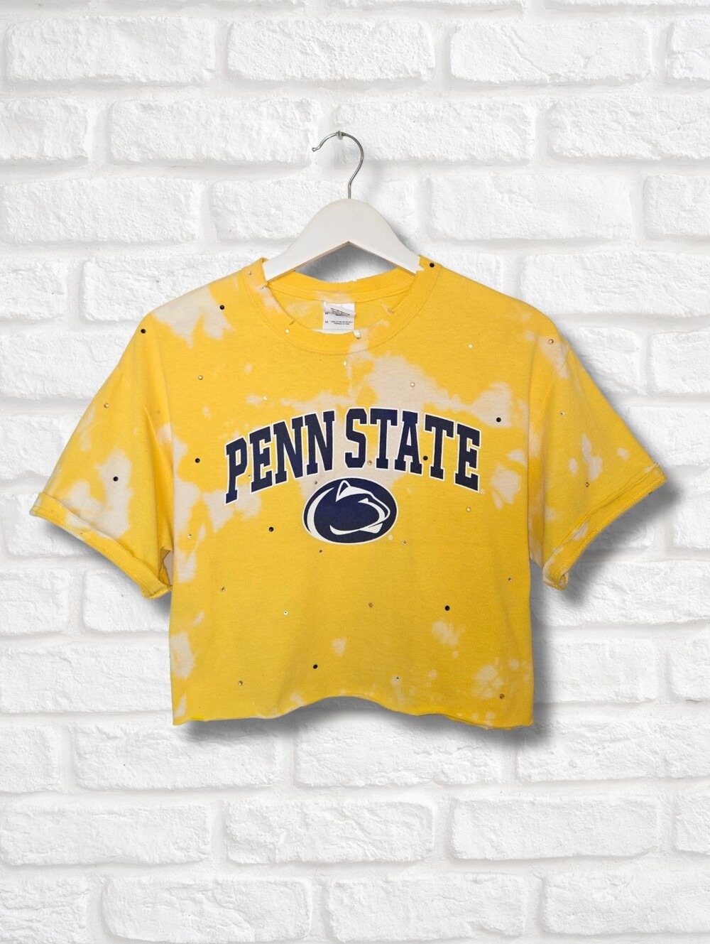 Penn State Nittany Lions Crop Top W/Rhinestones